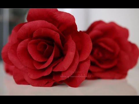 Como hacer rosas con papel crepe