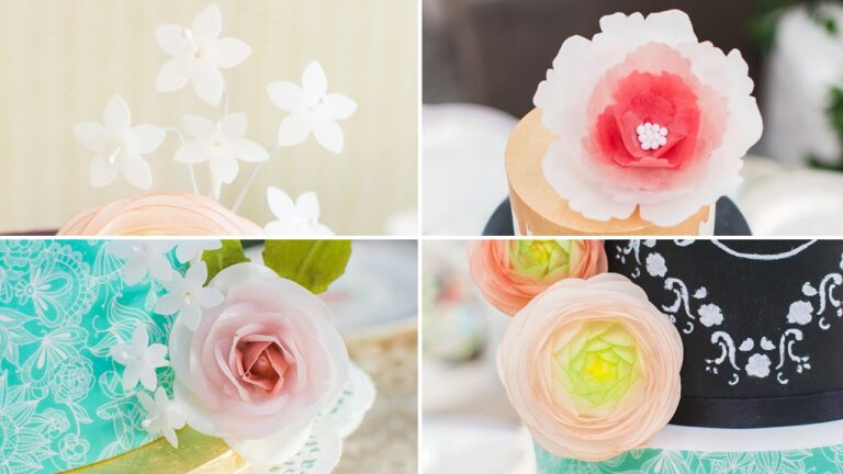 Como hacer flores con papel de arroz