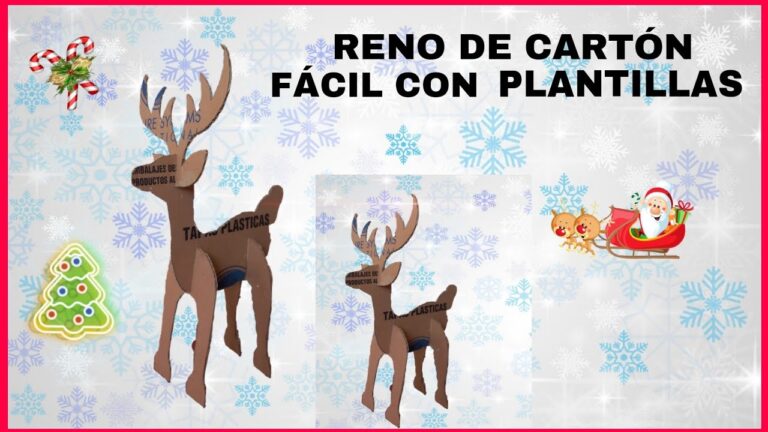 Plantilla para hacer un divertido reno de cartón en 5 pasos